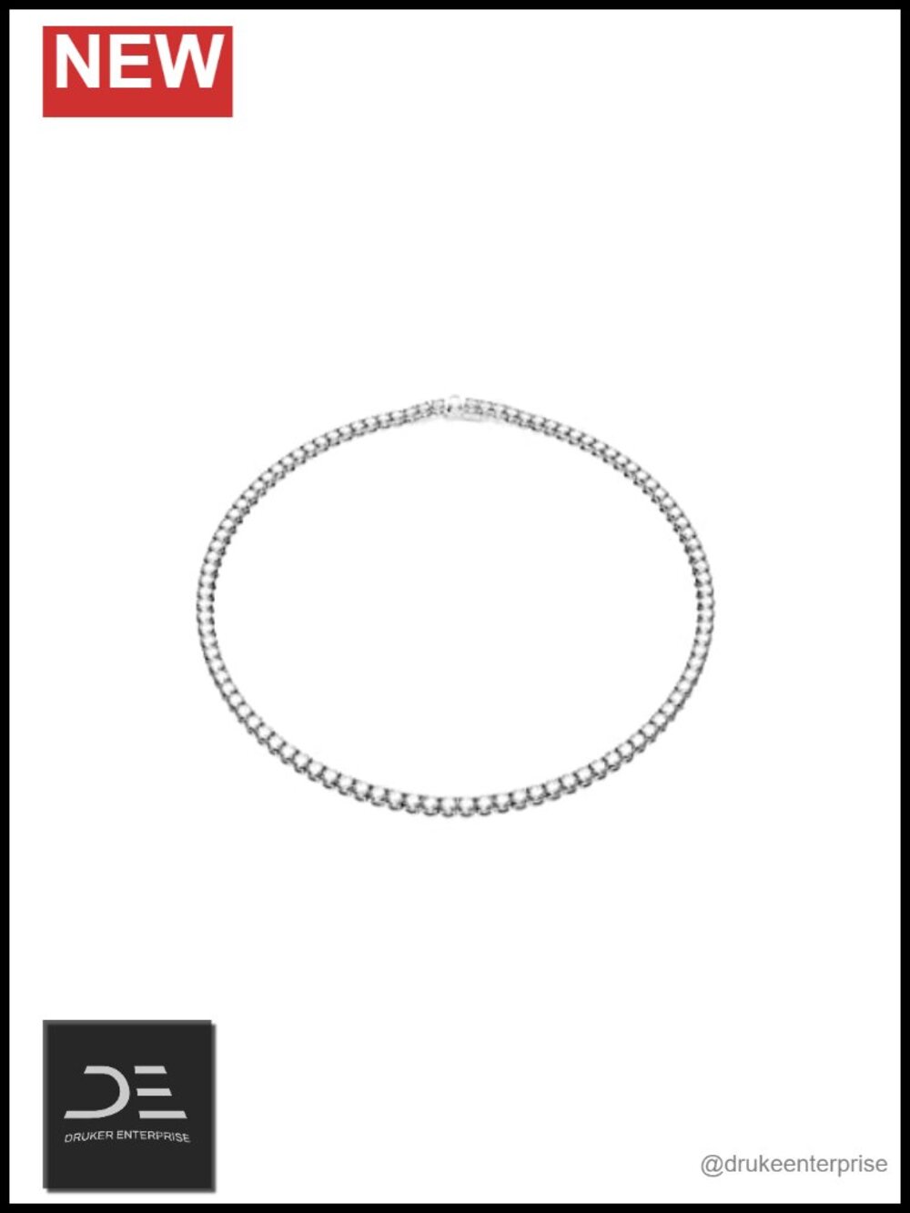 Swarovski Matrix Tennis Necklace Rhodium Plated Clear Crystal